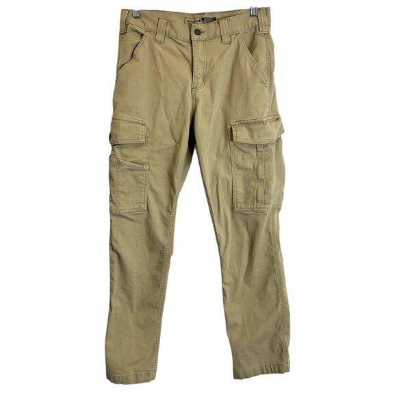 Carhartt Relaxed Fit Cargo Pant Sz 30x30 Tan Work Streetwear Carpenter Pockets - Picture 1 of 4